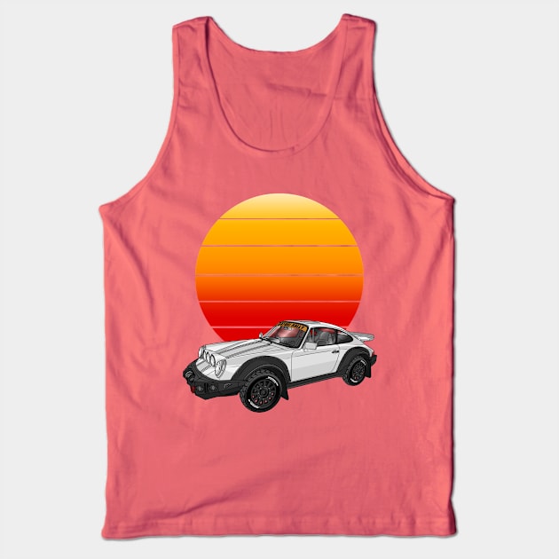 1985 Porsche 911 Carrera Safari Rally Tank Top by Guyvit